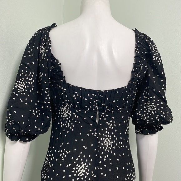 ANTHROPOLOGIE black and white mini heart print dress size small - Picture 14 of 14
